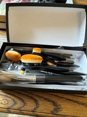 Bundle of makeup brushes